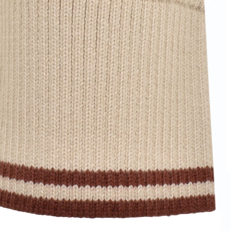 Fred Perry Half Zip Waffle Knit Jumper Beige Mainline Menswear